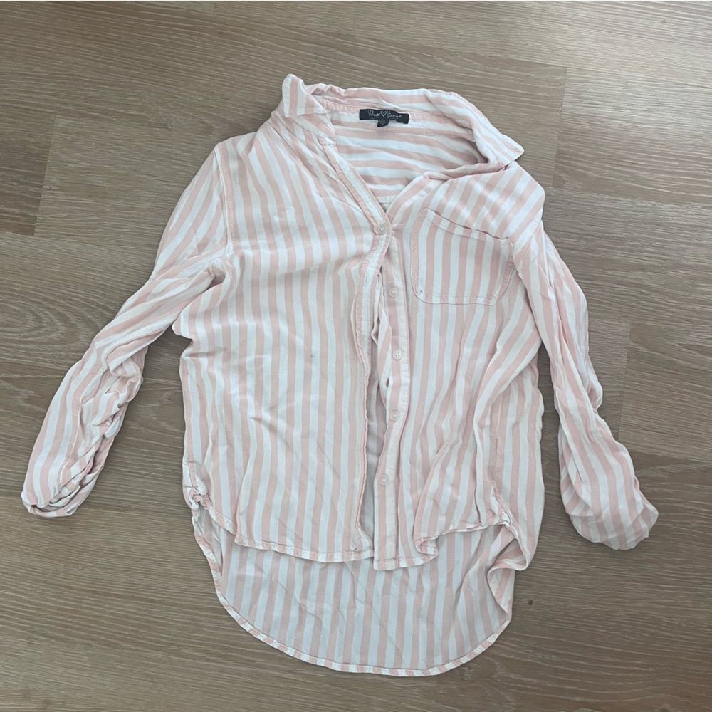 Striped Pink Button-Up Shirt from Velvet Heart